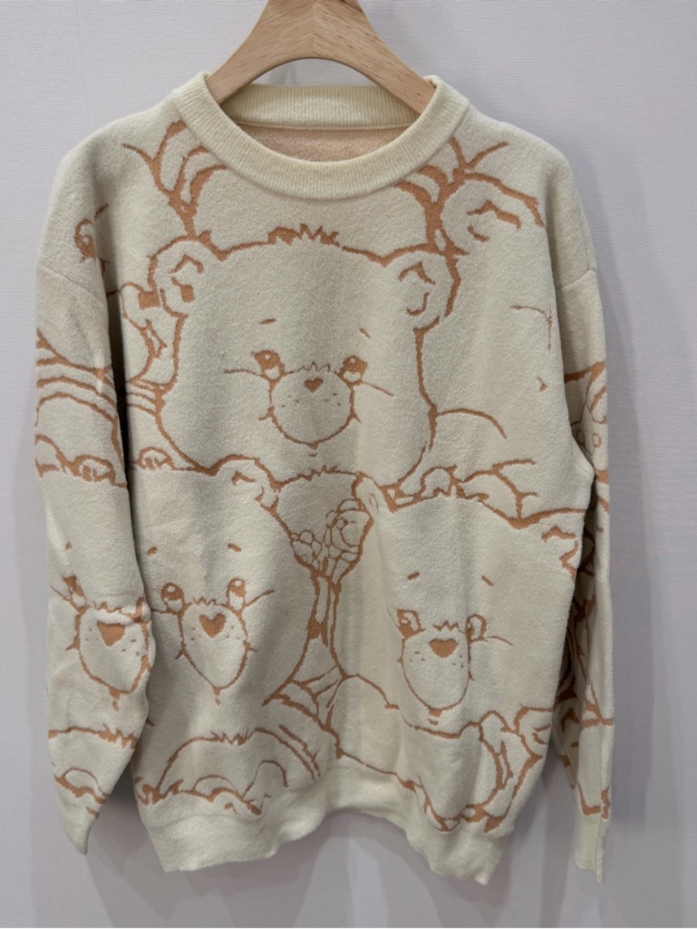Care Bears Cream Bear Print Cozy Sweater